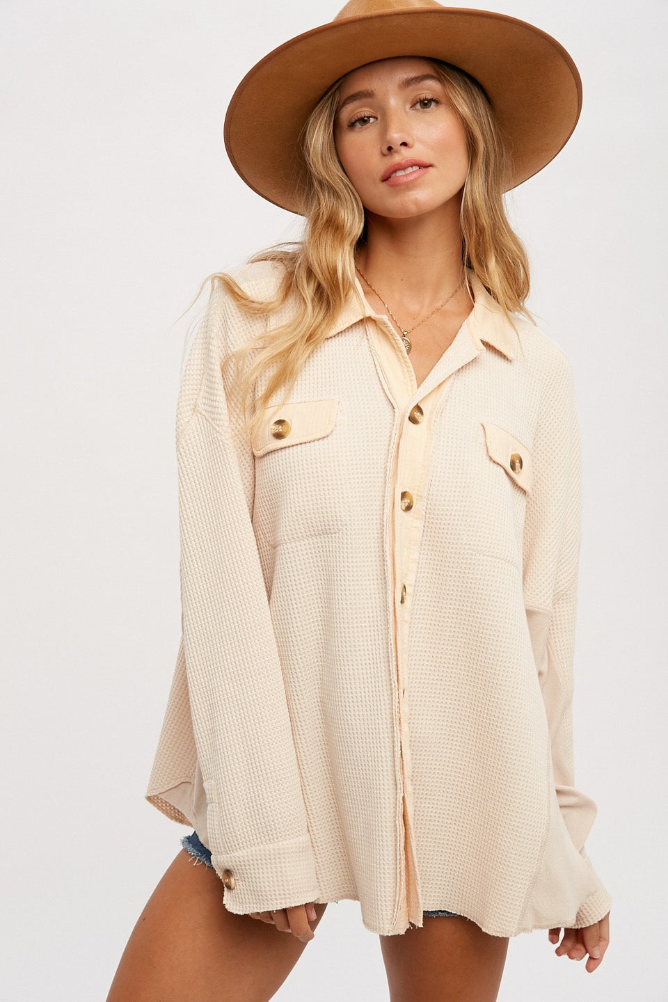 Oversized Waffle Knit Shacket