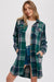 Green Plaid Longline Shacket
