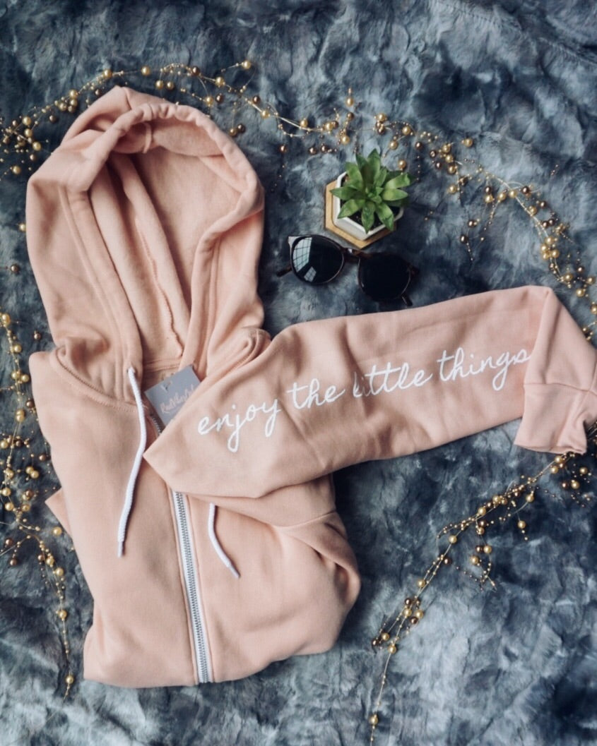 Enjoy The Little Things Zip Hoodie, 22706425069495, 22706425004090, 22706425036858, 22706425069626, 22706425102394
